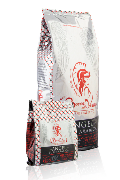 ANGEL Caffè Italiano in Grani 100% Arabica Con Valvola Di Protezione 