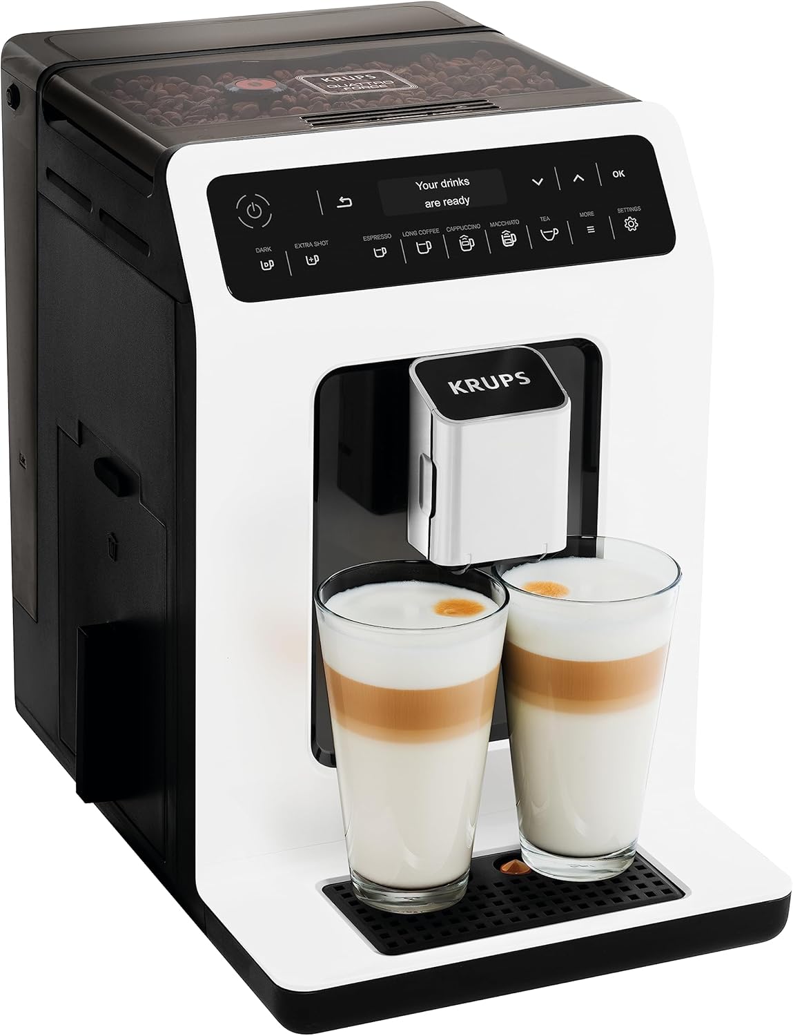 Krups Evidence EA8901 Macchina per caffè espresso indipendente completamente automatica 2,3 L 2 tazze Bianco - Macchina per caffè (Indipendente, Macchina per caffè espresso, 2,3 L, Macinacaffè integrato, 1450 W, Bianco) 