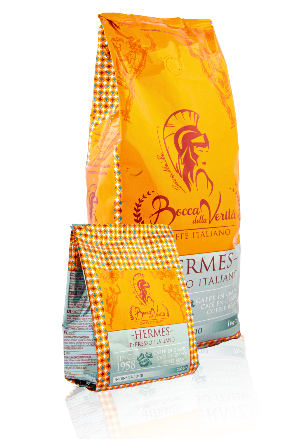 Café Italiano en Grano HERMES Espresso Italiano 10A/90R Con Válvula de Protección