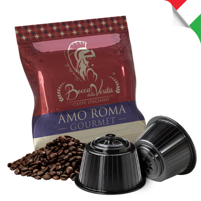 Adoro Roma Gourmet, Caffè Italiano in Capsule Compatibili con Macchina da Caffè Nescafé® Dolce Gusto®