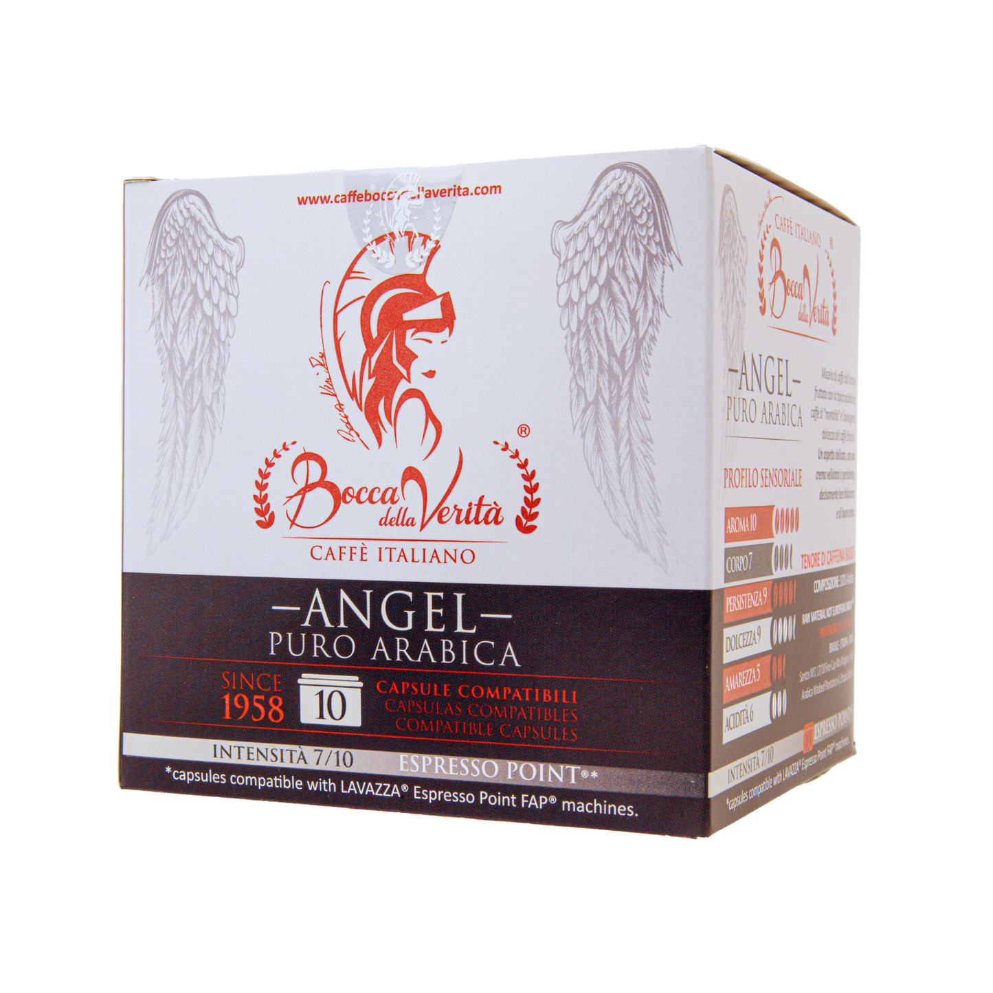 Angel Arabica 100%, Caffè Italiano in Capsule Compatibili FAP con Macchina da Caffè Lavazza® Espresso Point®