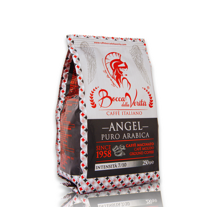 ''Angel'' Puro Arabica Café Italiano Molido en Bolsa de 250 Gramos Con Válvula de Protección