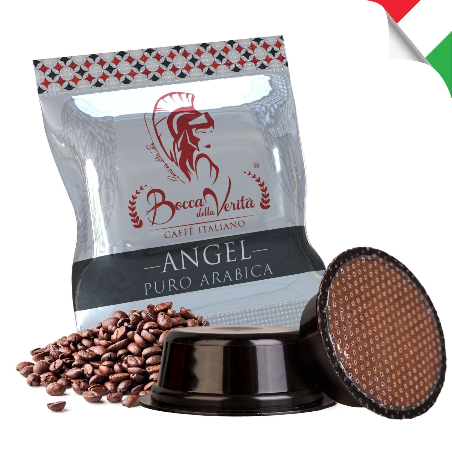 Angel Arabica 100%, Italian Coffee in Capsules Compatible with Lavazza® A Modo Mio® Coffee Machine