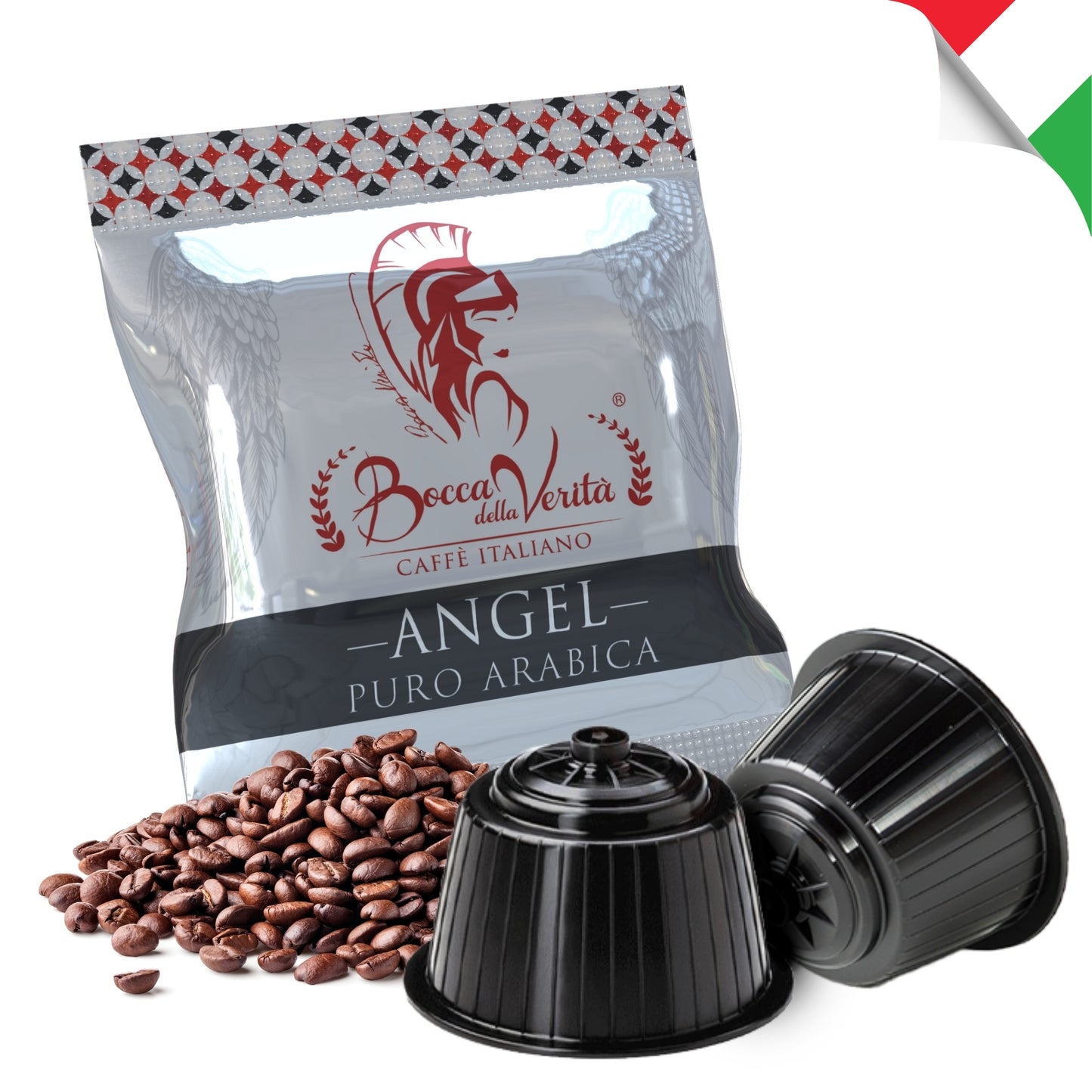 Angel Arabica 100%, Caffè Italiano in Capsule Compatibili con Macchina da Caffè Nescafé® Dolce Gusto®