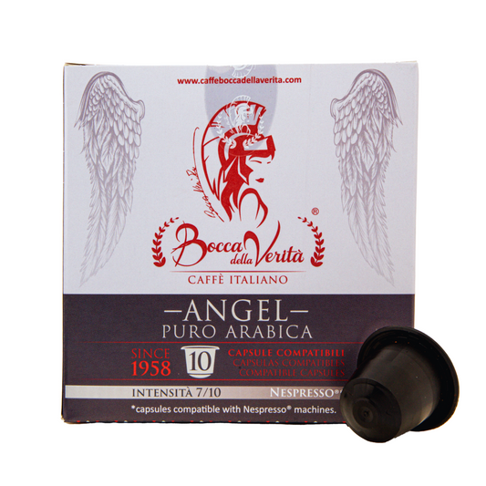 Angel Arabica 100%, Café Italiano en Cápsulas Compatibles con Cafetera Nespresso®