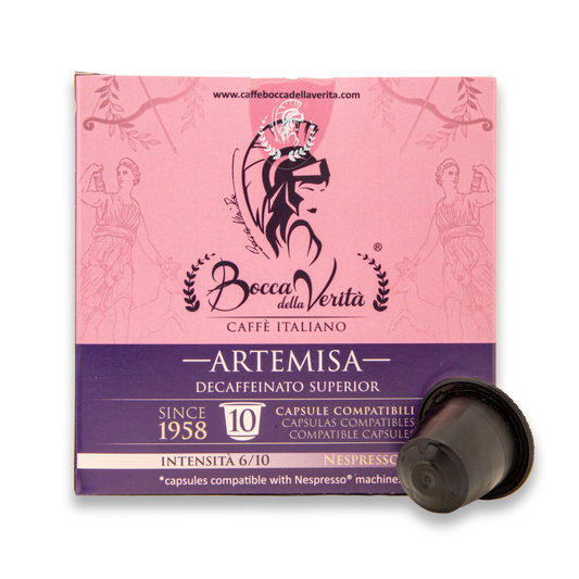 Artemisa Descafeinado, Café Italiano en Cápsulas Compatibles con Cafetera Nespresso®