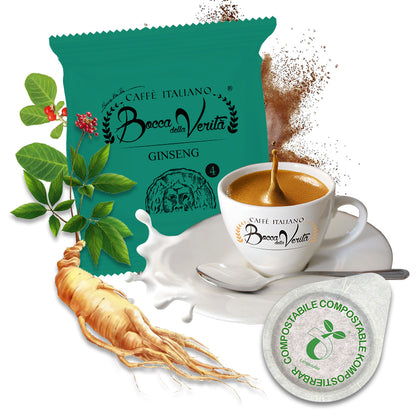 Caffè al Ginseng, Caffè Italiano in 50 Cialde Monodose ESE dm 44mm 