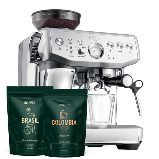 PACK SAGE Barista Express Impress Caffettiera Espresso + 3Kg Brasile INCAPTO + 3Kg Colombia INCAPTO 