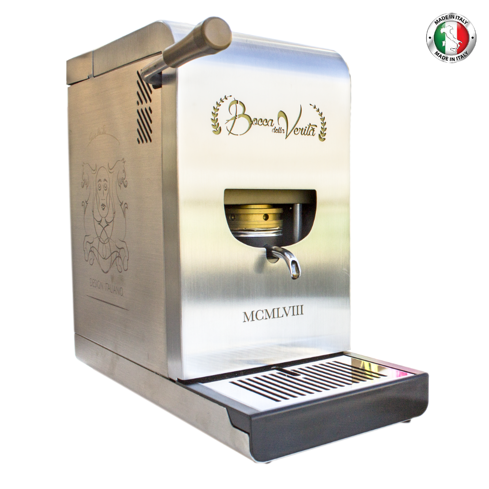 Caffettiera Bocca Della Verità® ''Michelangelo'' per Cialdas Monodose ESE 44 mm Made in Italy