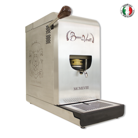 Caffettiera Bocca Della Verità® ''Leonardo'' per Cialdas Monodose ESE 44 mm Made in Italy