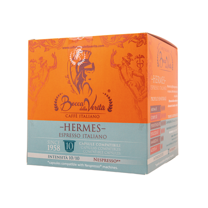 Hermes Espresso Italiano, Caffè Italiano in Capsule Compatibili con Macchina da Caffè Nespresso®