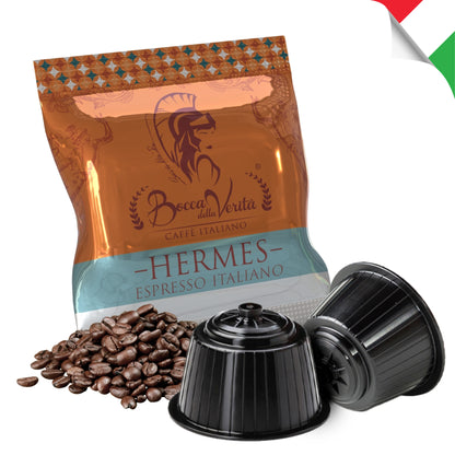 Hermes Espresso Italiano, Caffè Italiano in Capsule Compatibili con Macchina da Caffè Nescafé® Dolce Gusto®