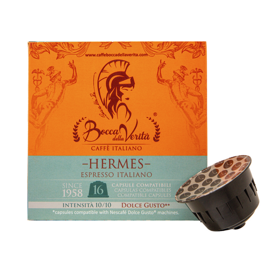 Hermes Espresso Italiano, Café Italiano en Cápsulas Compatibles con Cafetera Nescafé® Dolce Gusto®