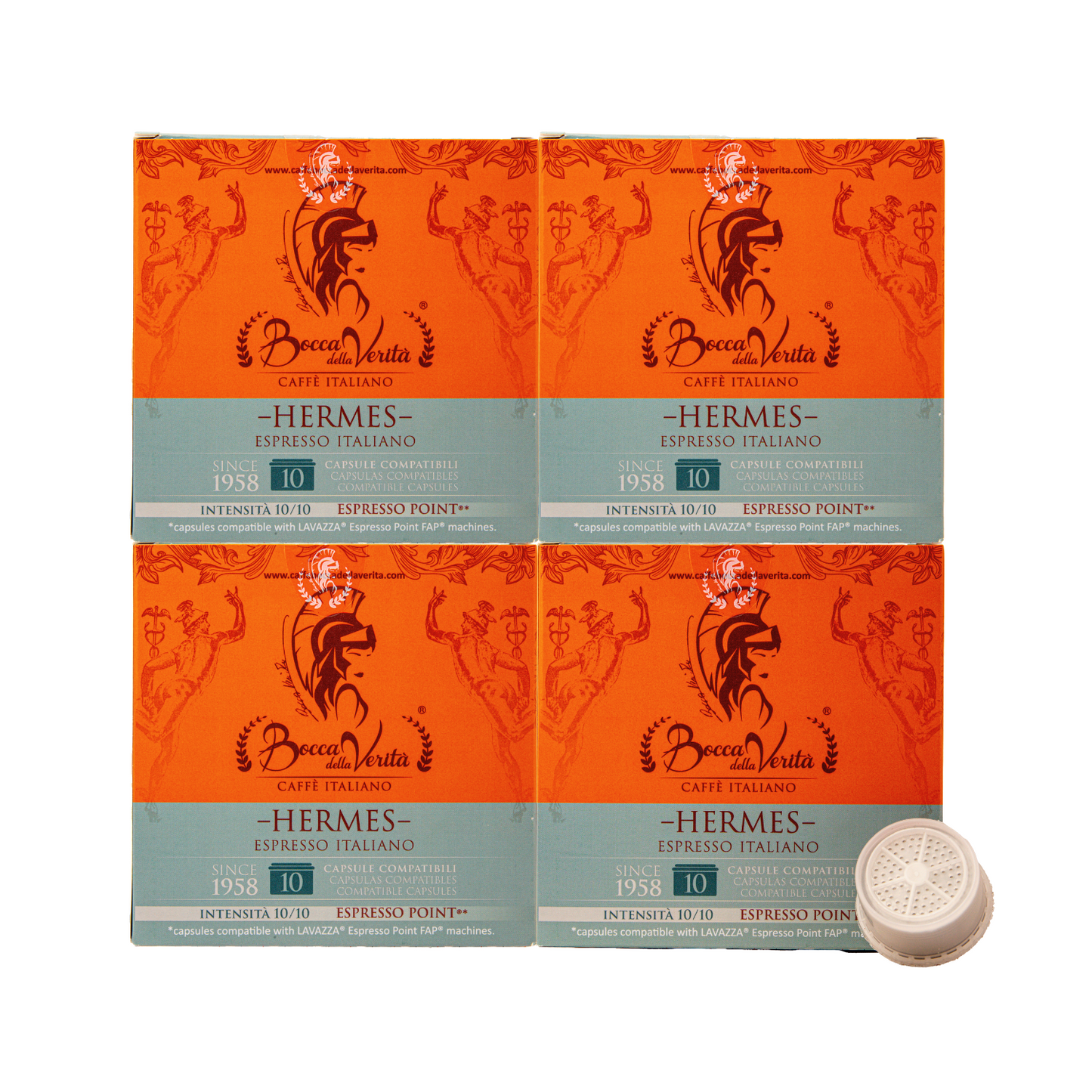 Hermes Espresso Italiano, Caffè Italiano in Capsule FAP Compatibili con Macchina da Caffè Lavazza® Espresso Point®