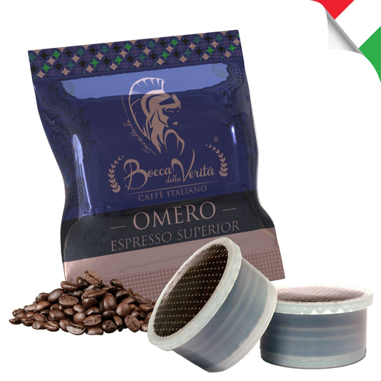 Omero Espresso Superior, Café Italiano en Cápsulas Compatibles FAP con Cafetera Lavazza® Espresso Point®