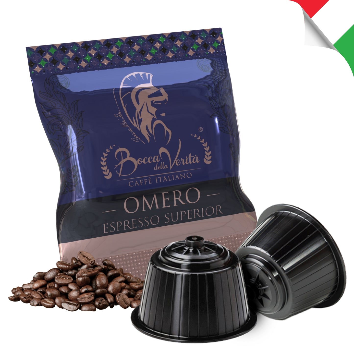 Omero Espresso Superior, Caffè Italiano in Capsule Compatibili con Macchina da Caffè Nescafé® Dolce Gusto®