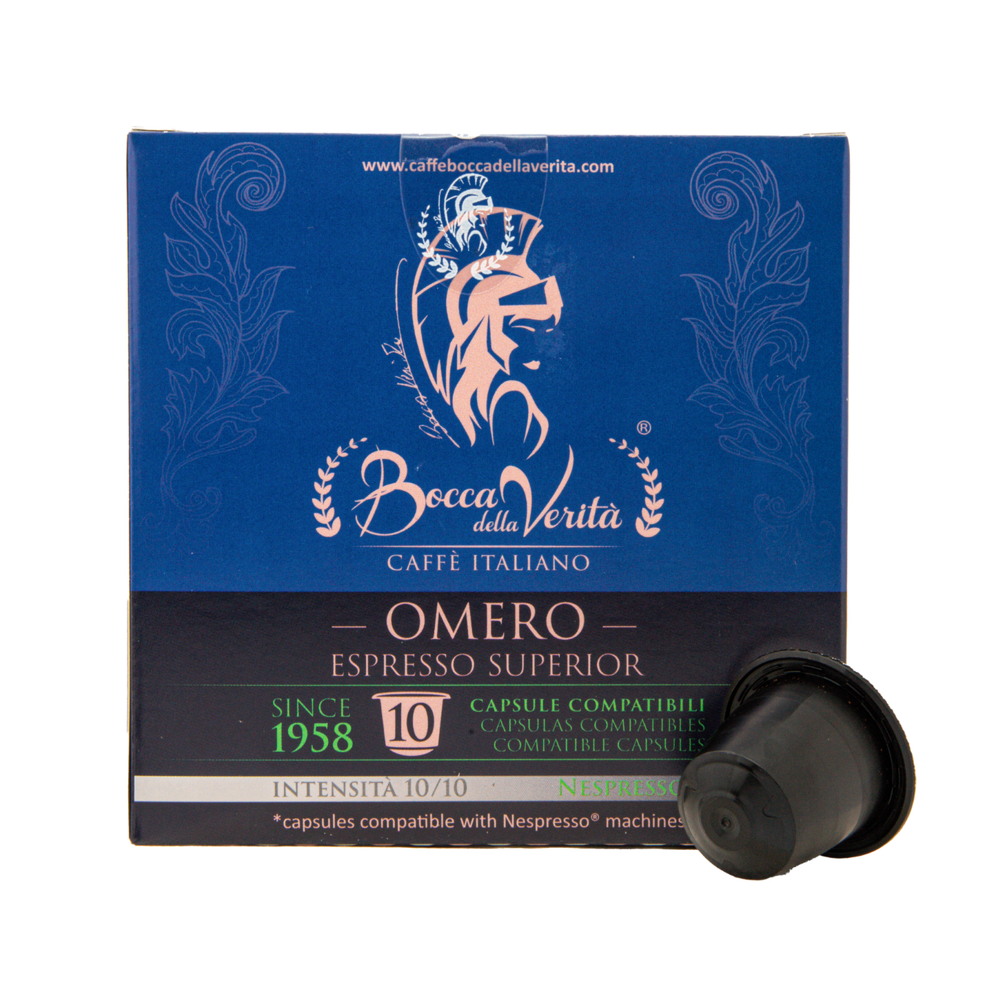 Omero Espresso Superior, Caffè Italiano in Capsule Compatibili con Macchina da Caffè Nespresso®